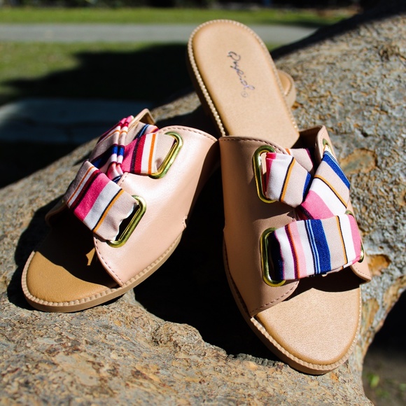 🚨LAST CHANCE// The Bell// Mauve stripe Sandal - Picture 2 of 8